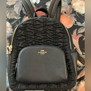 COACH backpack, with ruching, like new, barely used.